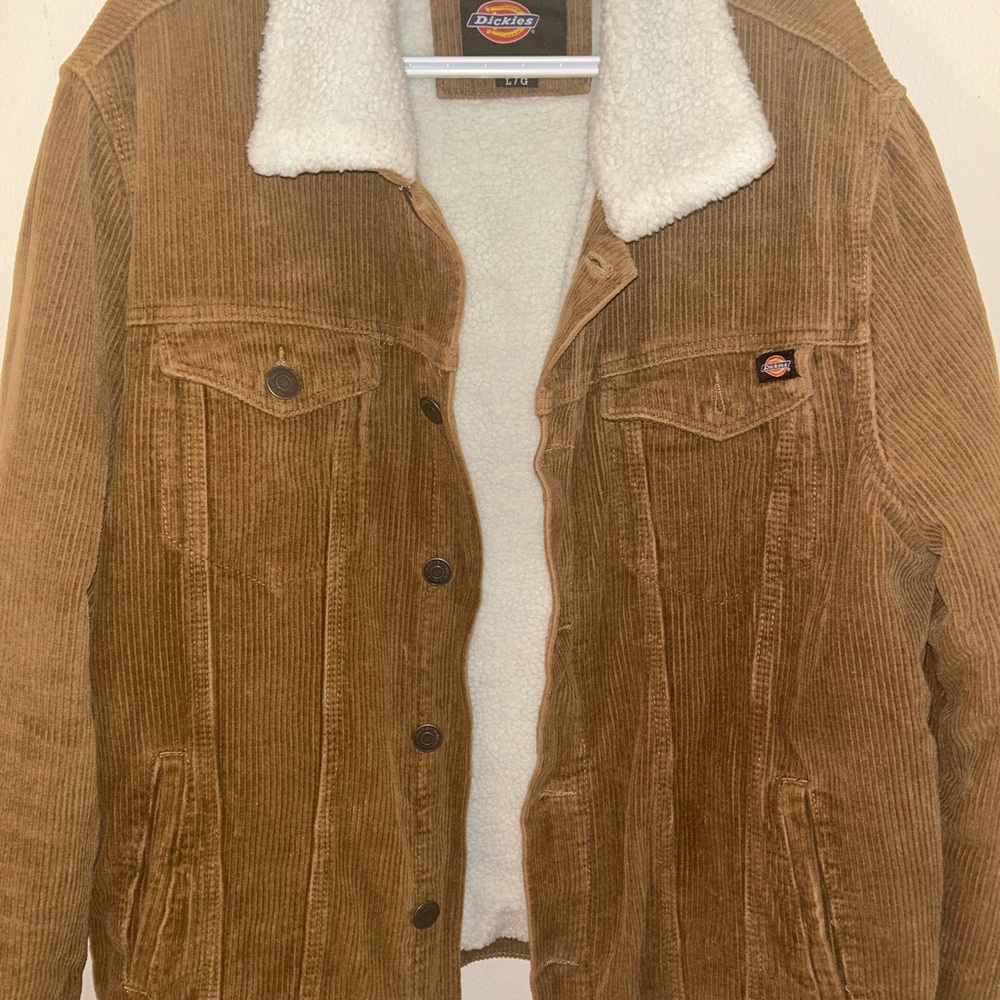 Dickies Men's Brown Corduroy Jacket with Sherpa Lining